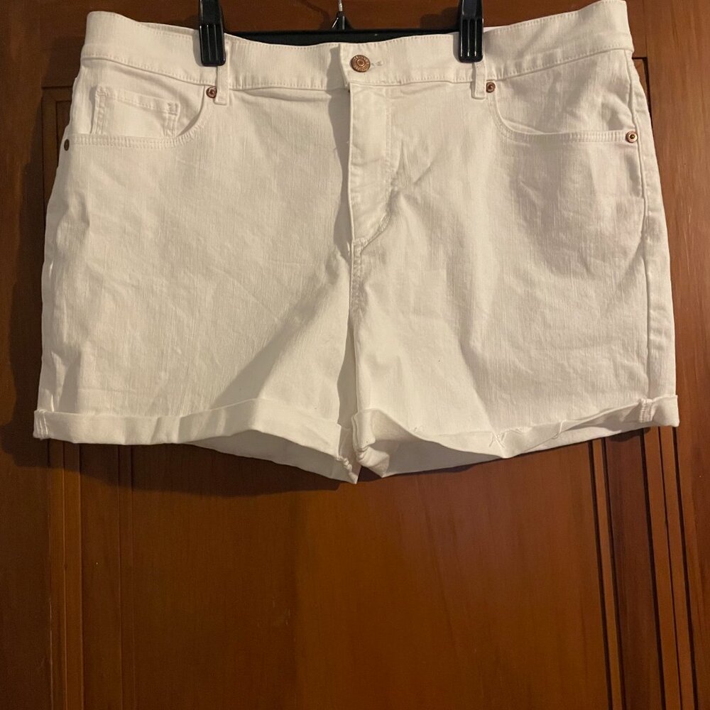 White Jean Shorts Ann Taylor Loft